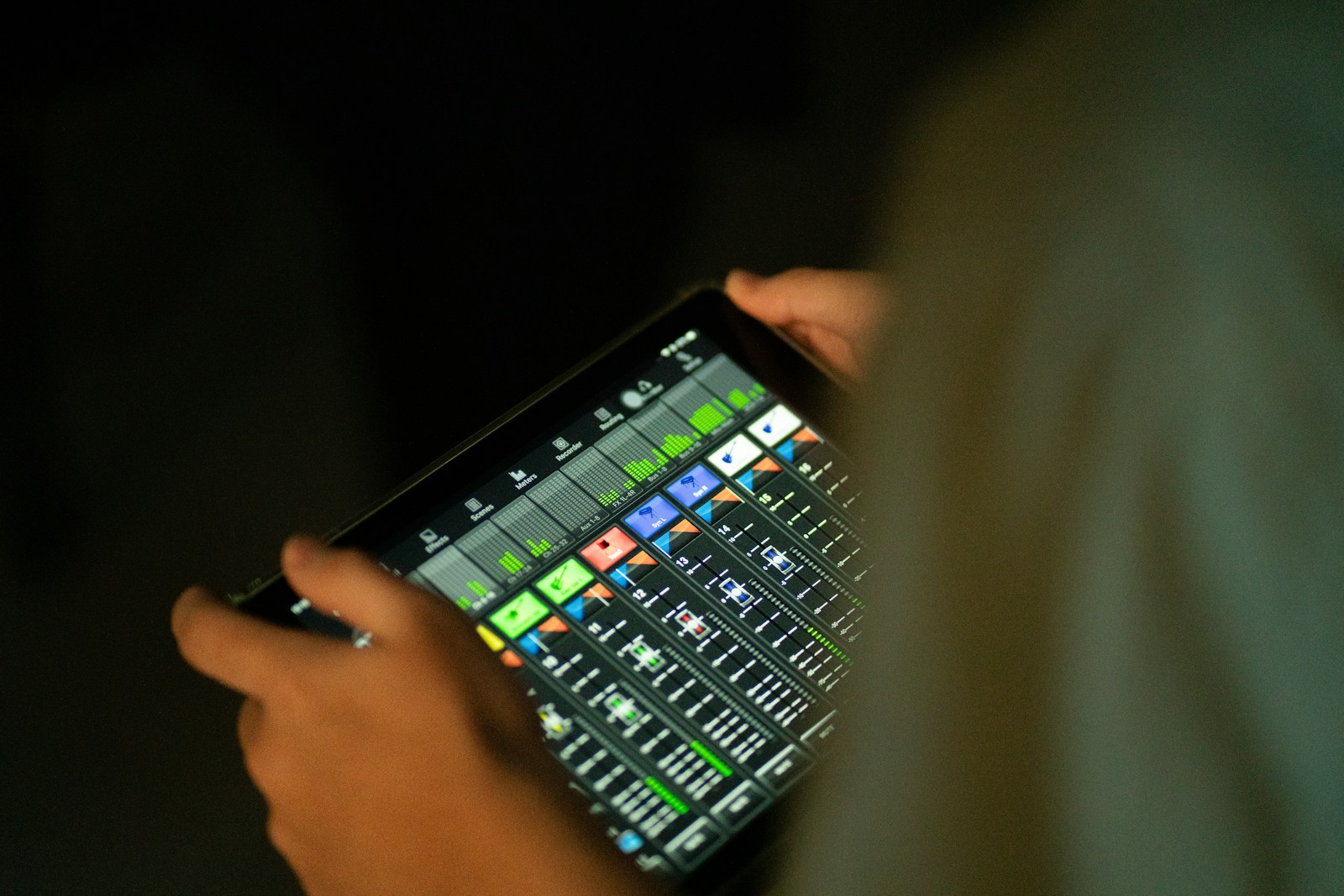 Close-up of a 24-bit converter display next to a VU meter showing +3 VU