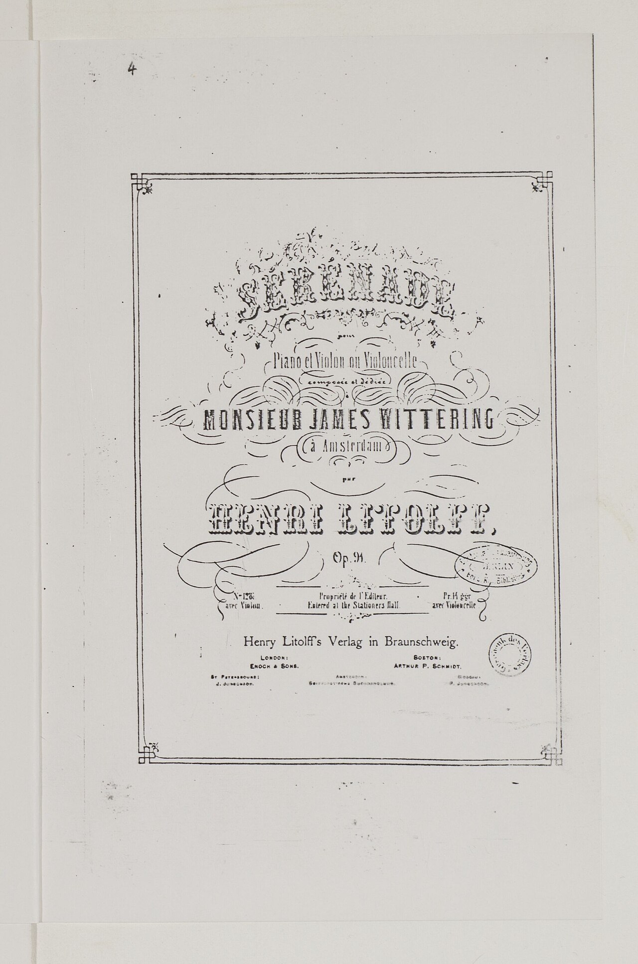 violin cello (foto: Litolff, Henry (1818-1891). Compositeur / Public domain, Wikimedia Commons)