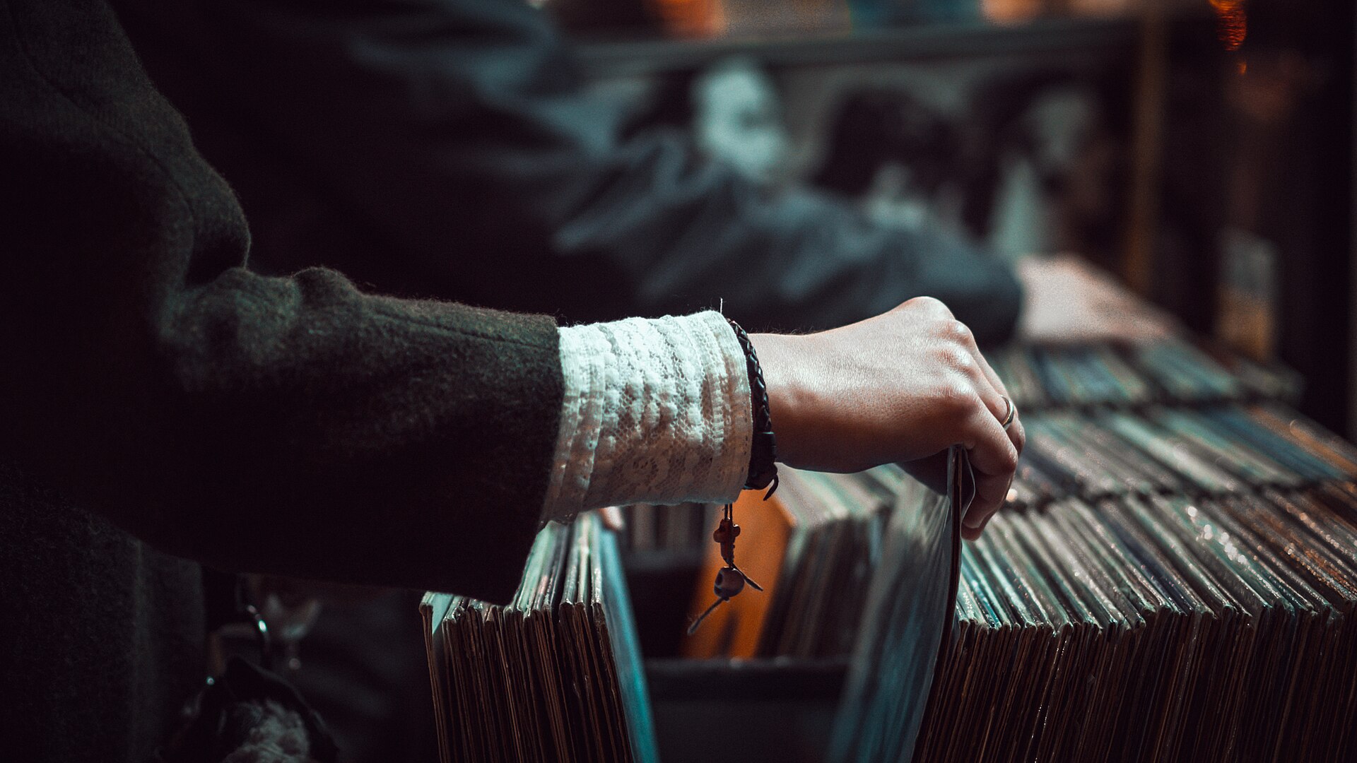 record shop shelves